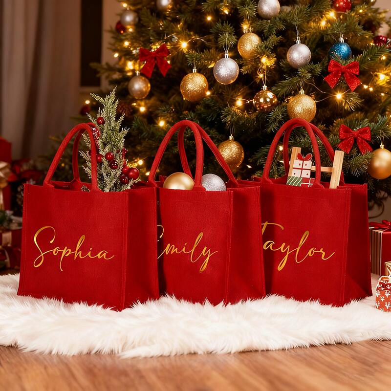 Gepersonaliseerde kerstcadeauzak met eigen naam Grappig cadeau voor familie
