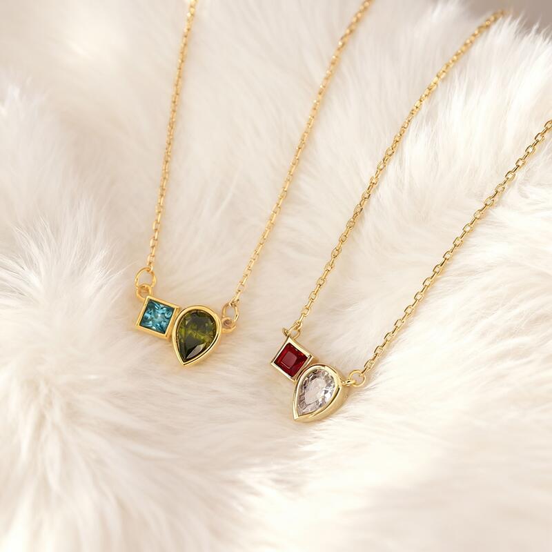 Personalized Irregular Birthstone Exquisite Christmas Gift for Couples