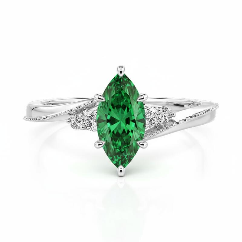 Jeulia Custom Marquise Cut Engagement Ring With Birthstone