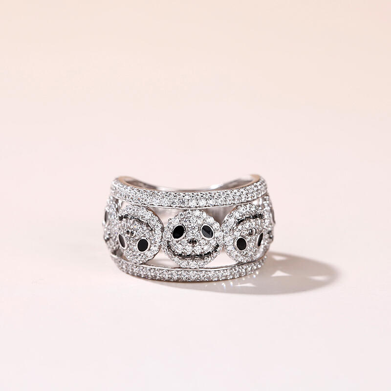 Jeulia "Living Skeleton" Skull Design Sterling Silver Band