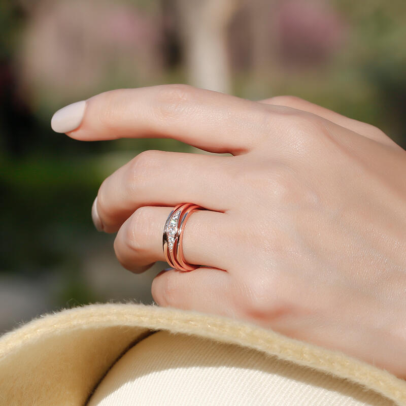 Jeulia Simple Design Round Cut Sterling Silver Women's Band