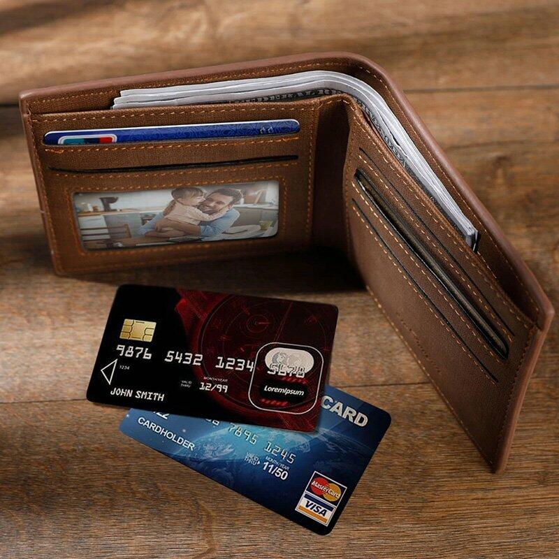 Personalisierte doppelseitige Foto Geldbörse Geschenk für Herren