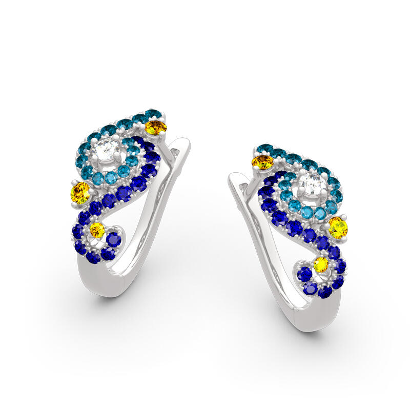 Jeulia "Dreamy Secret" De sterrennacht geïnspireerde sterling zilveren oorbellen