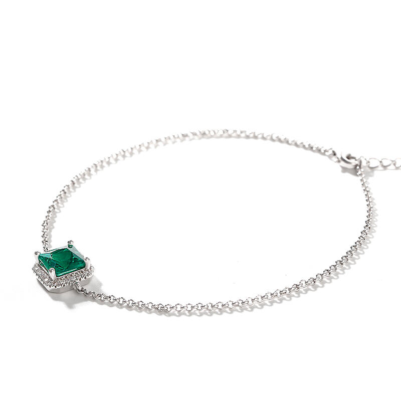 Jeulia Prosty Projekt Aureola Promienny Szlif Srebrny Anklet