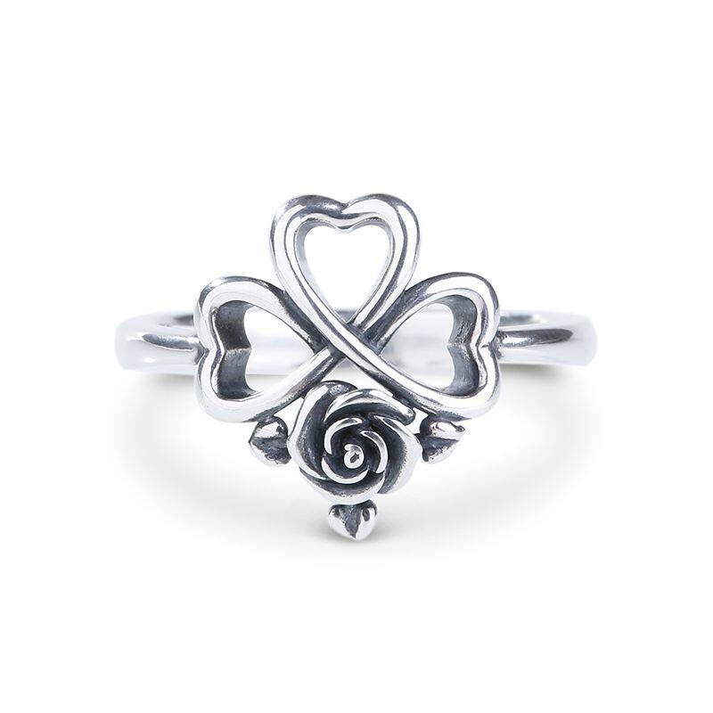 Jeulia Heart and Rose Sterling Silver Jewelry Set