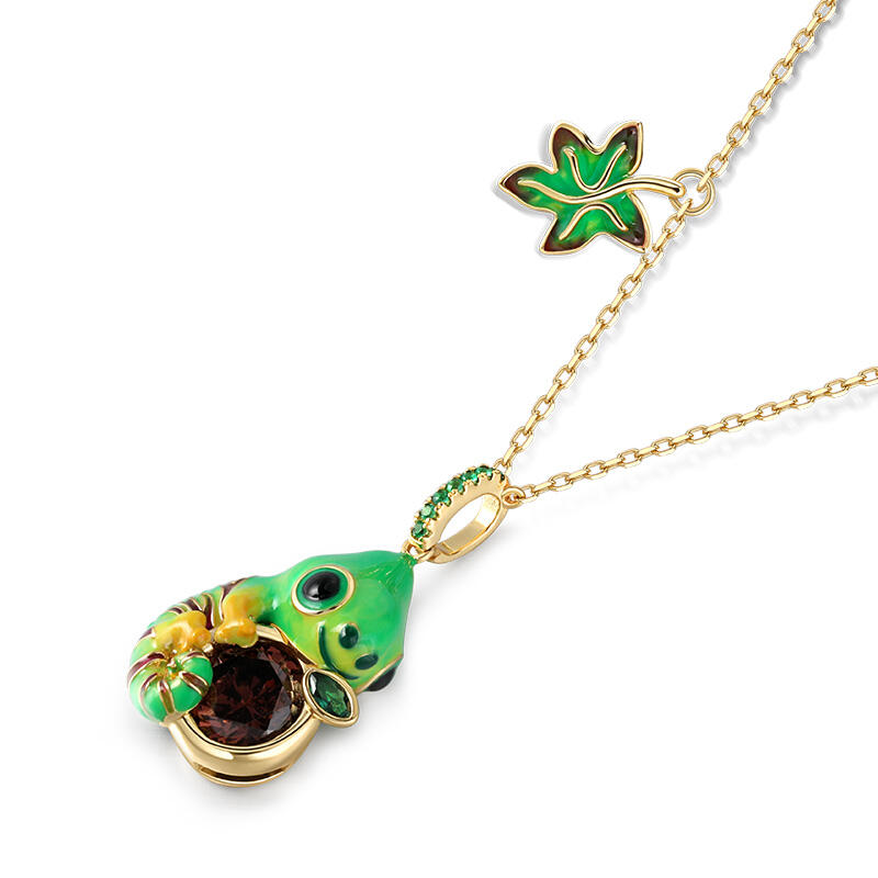 Jeulia ドリーミーガーデン カメレオン スターリングシルバー ネックレス