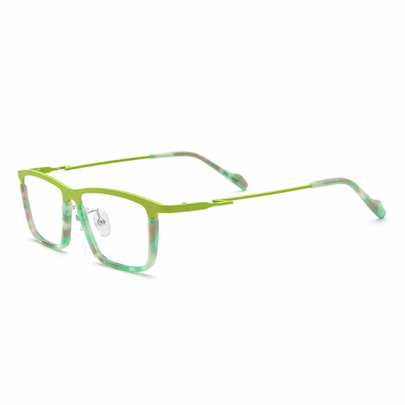 Burnal Rechteckige Grüne Brille