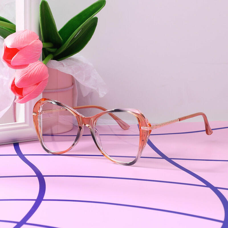 Zenob Cat Eye Orange Glasses