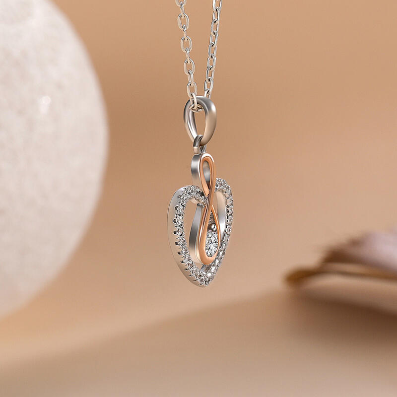 Jeulia "You Complete Me" Custom Infinity Heart Necklace