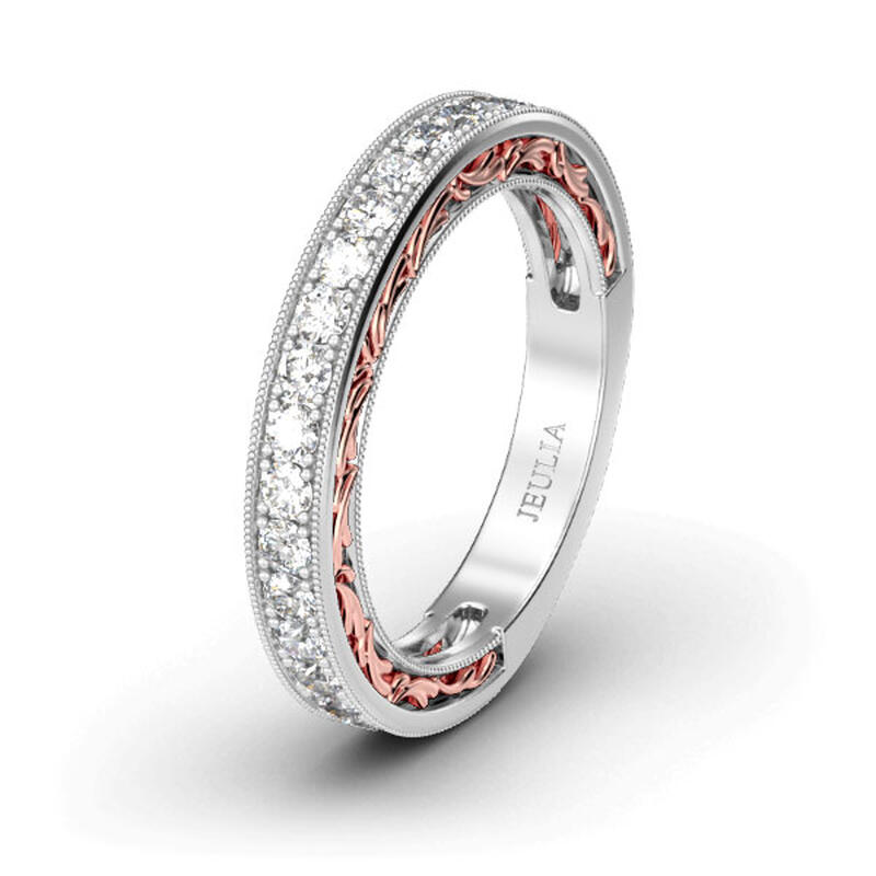 Jeulia Scrollwork Sterling Silver Women's Band