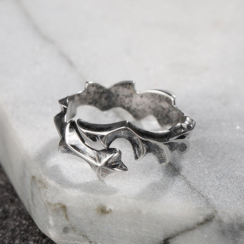 Jeulia "Dragon Flame" Sterling Silver Open Ring