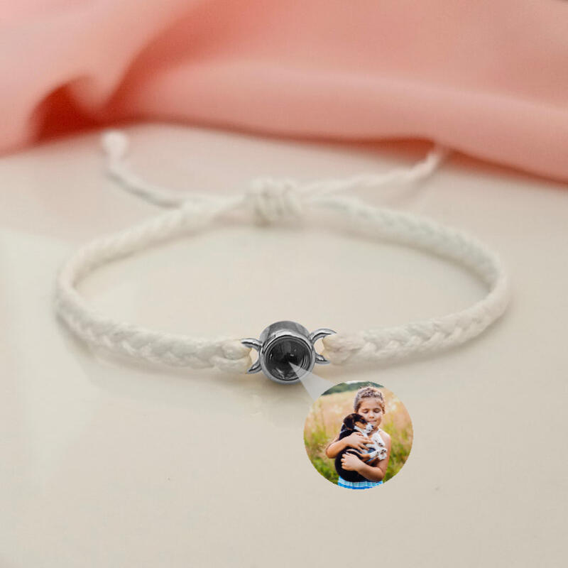 投影 写真 写真入り 組紐 ブレスレット スターリング シルバー