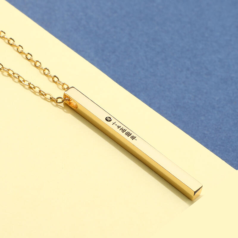 Jeulia Scannable Spotify Code Vertical Bar Stainless Steel Necklace