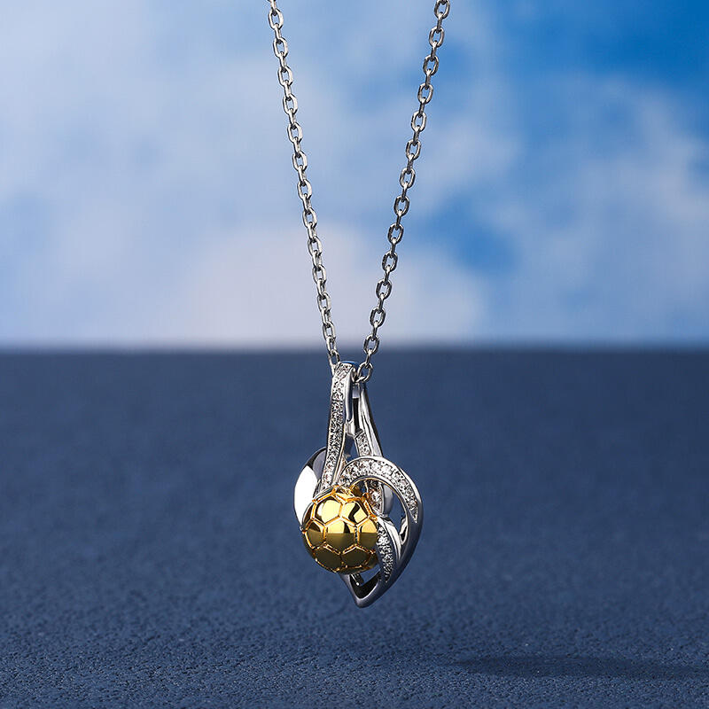 Jeulia "Infinity Love" Football Design Sterling Silver Necklace