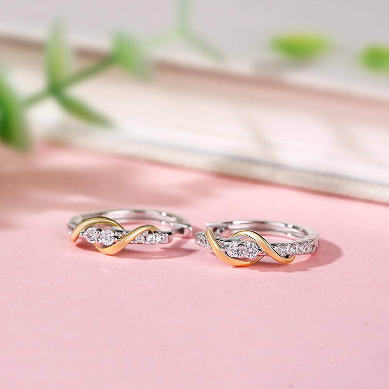Jeulia Never Apart Sterling Silver Hoop Earrings