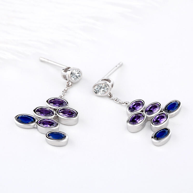 Jeulia Monet's Painting Inspired Sterling Silver Drop Earrings