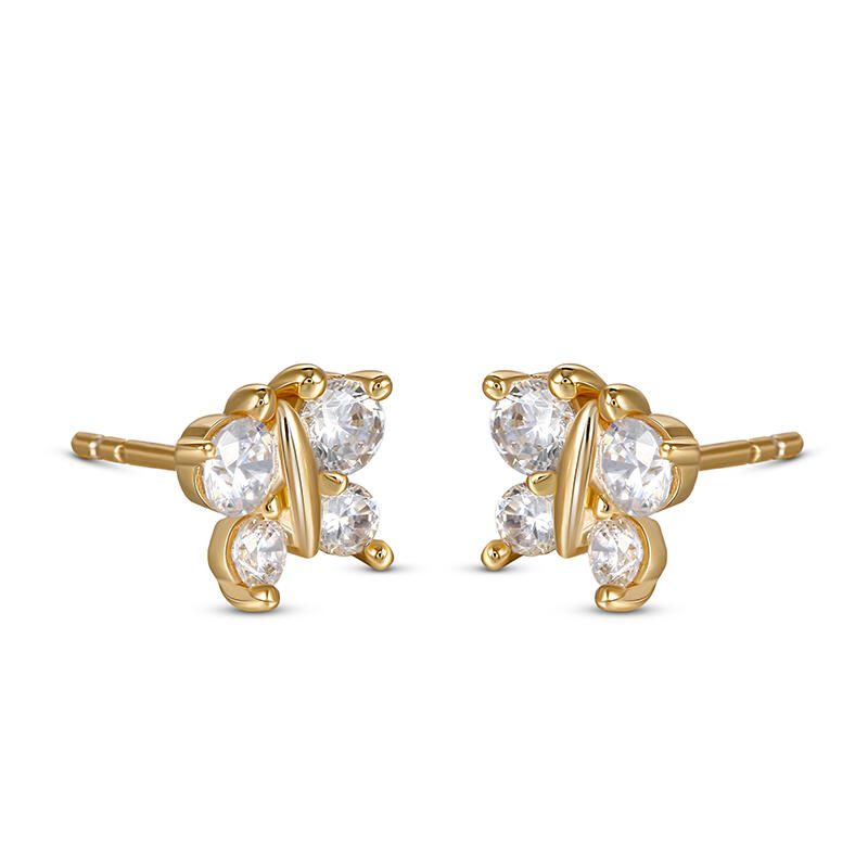 Jeulia "Fluttering Butterfly" Sterling Silver Children's Earrings