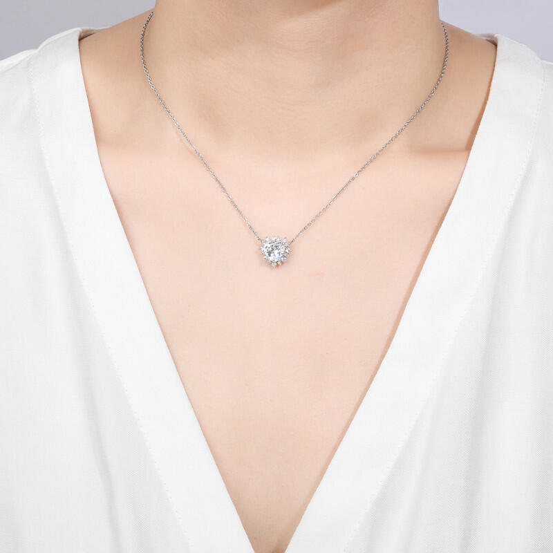 "The Sun In My Heart" Cluster Halo Necklace