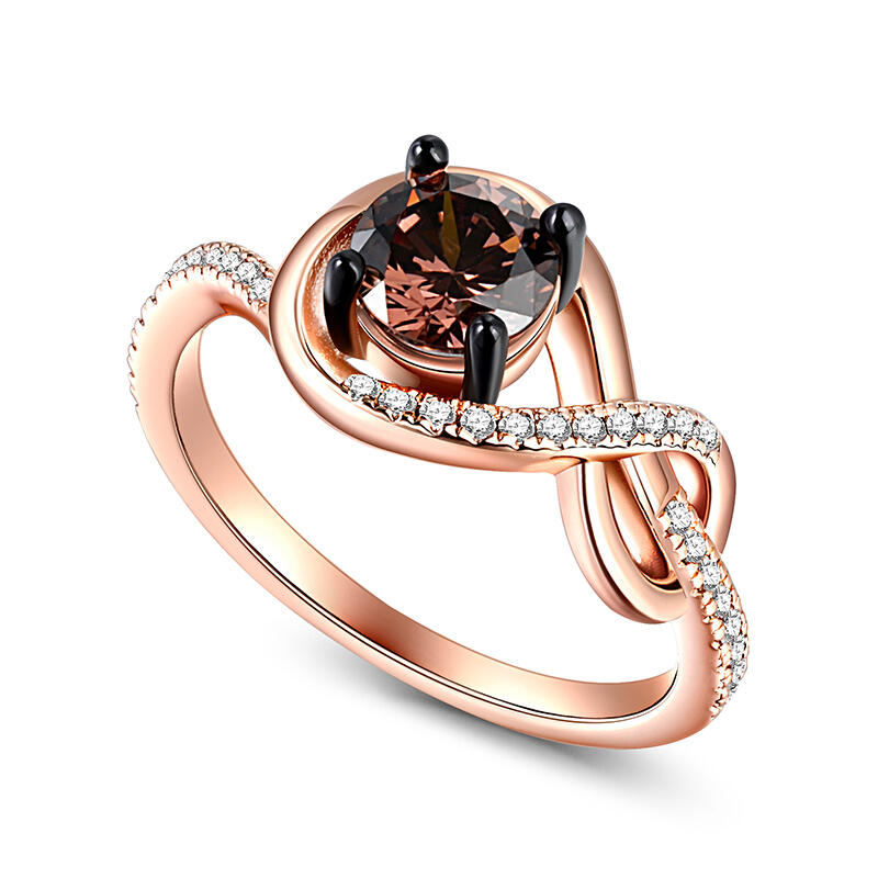 Jeulia Bague Design de l'infini Coupe Ronde Argent Sterling