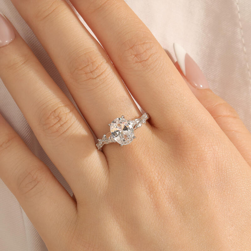Jeulia Anillo de Compromiso con Piedra Natal Personalizado "Jardín Secreto" Hojas y Enredadera