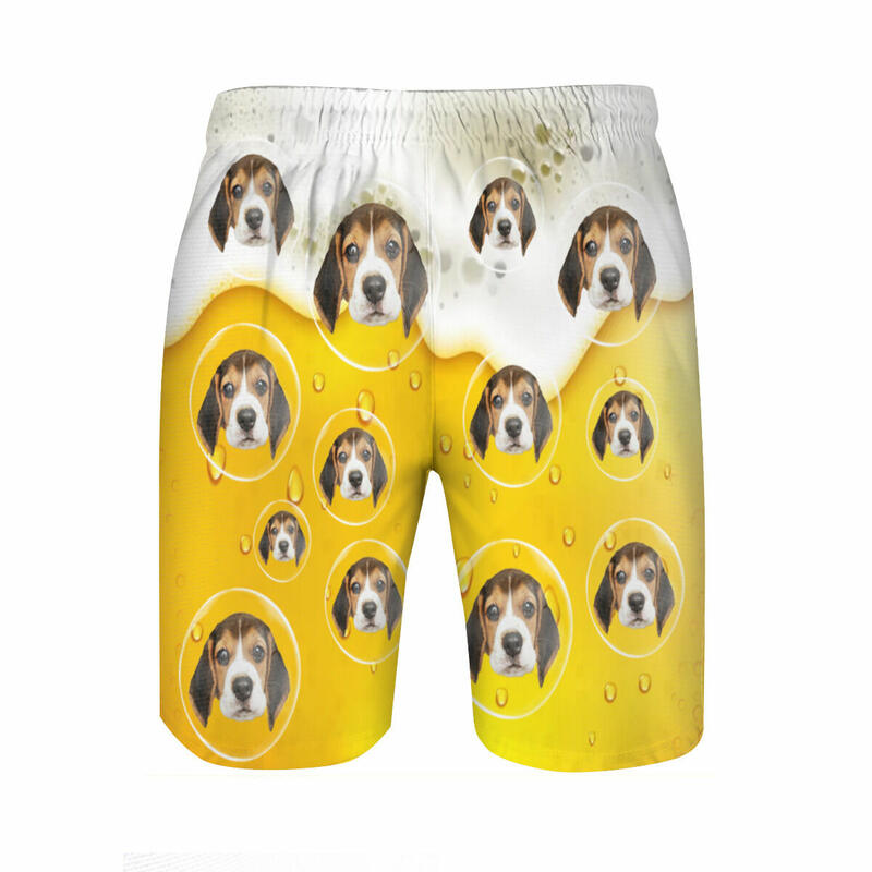 Shorts de playa personalizados con estampado de burbujas para hombre. Un regalo interesante para él.