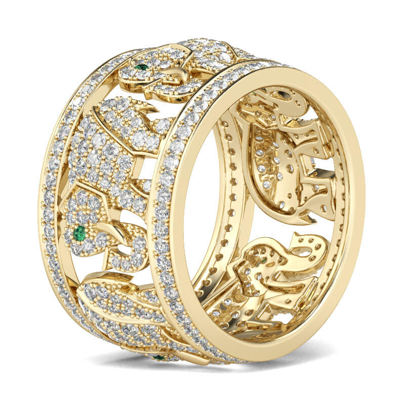 Jeulia ラウンドカット スターリングシルバー エレファント リング