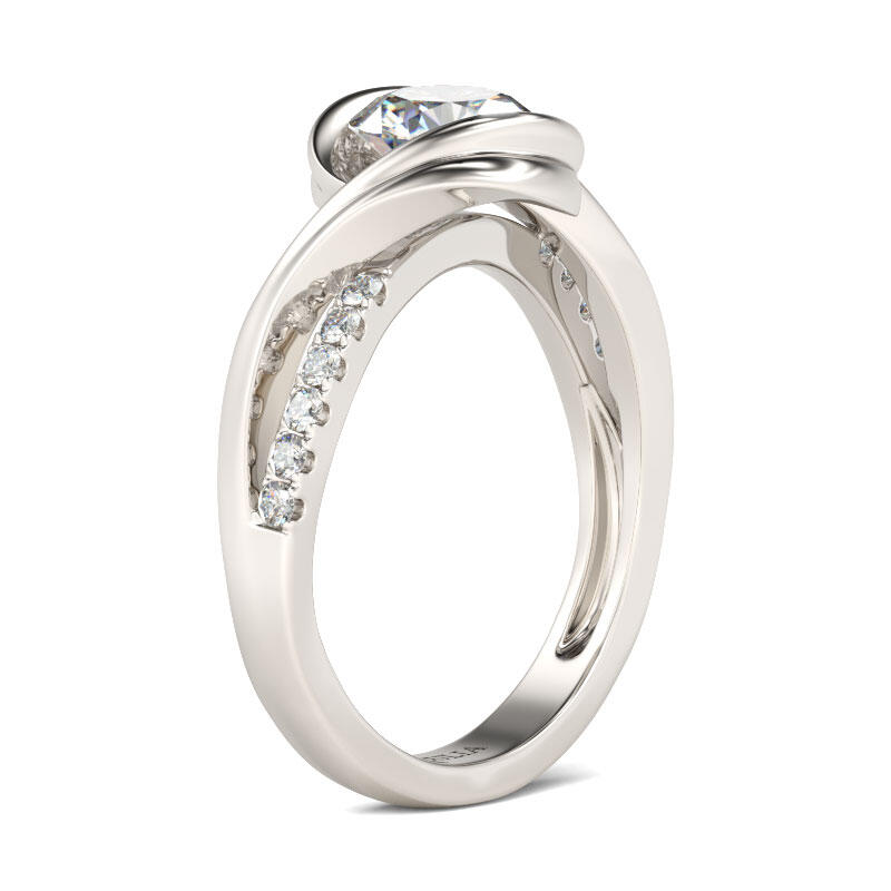 Jeulia Anillo Con Rama De Talla Redonda En Plata De Ley