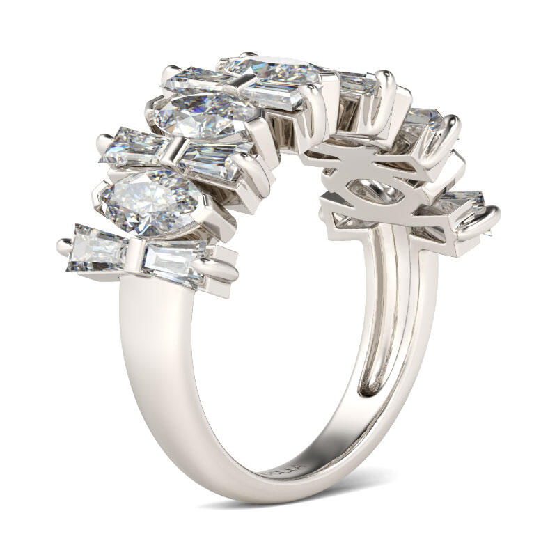 Jeulia Fancy Marquise Cut Sterling Silver Women's Band