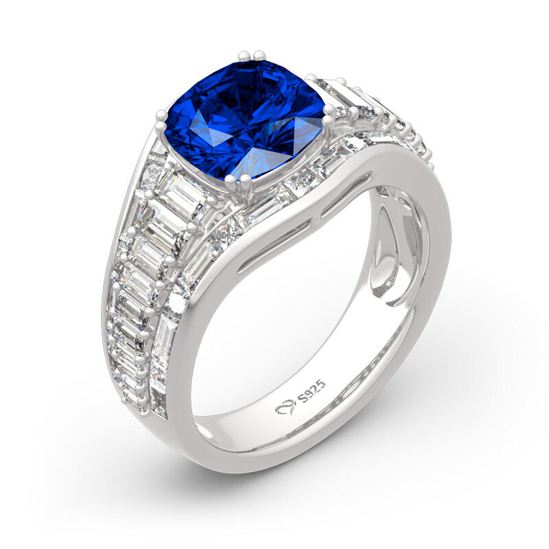 Jeulia Classic Cushion Cut Sterling Silver Ring