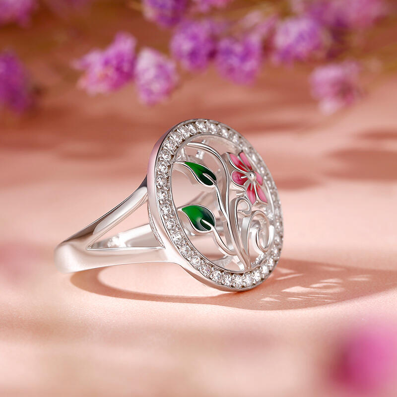 Jeulia "Purely" Enamel Sterling Silver Ring