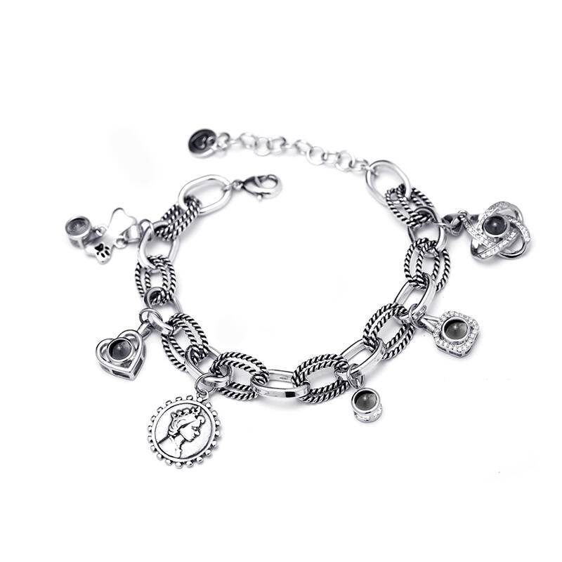 投影 写真 写真入れ ブレスレット チャーム