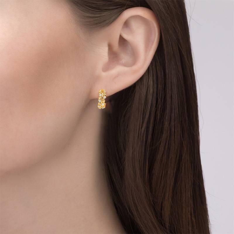 Jeulia Olive Leaf Round Cut Sterling Silver Earrings