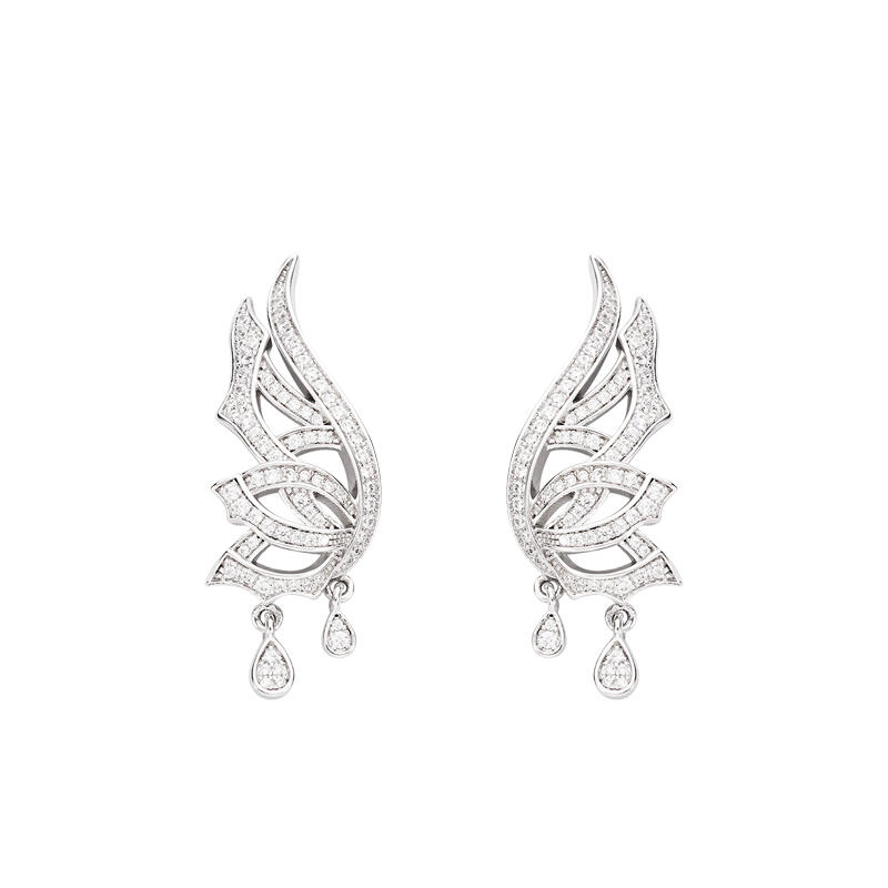 Jeulia Butterfly Wing Design Sterling Silver Earrings