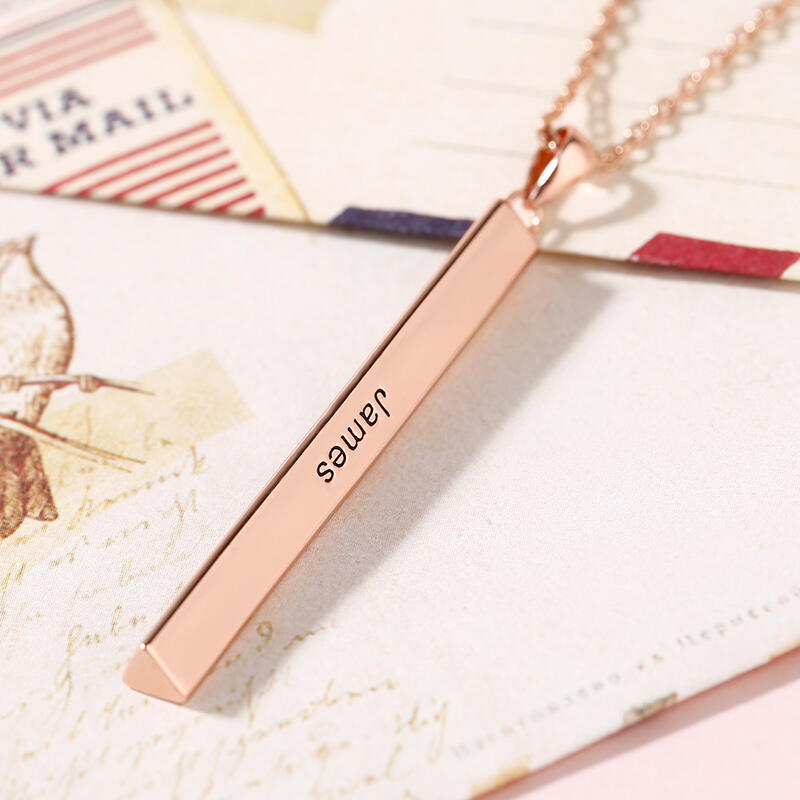 Jeulia "Our Destiny" Vertical 3D Bar Necklace