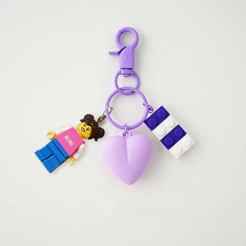 名前入り カラフル ミニフィグ キーホルダー オーダーメイド