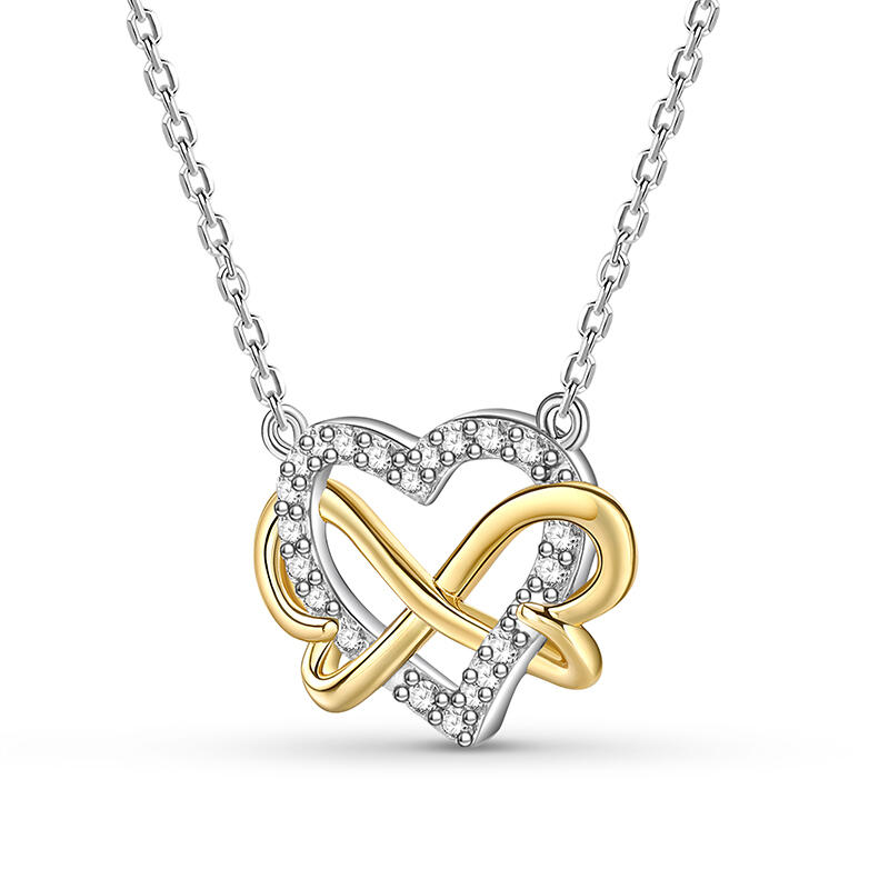Jeulia Women Butterfly Infinity Heart Necklace Hollow out Silver