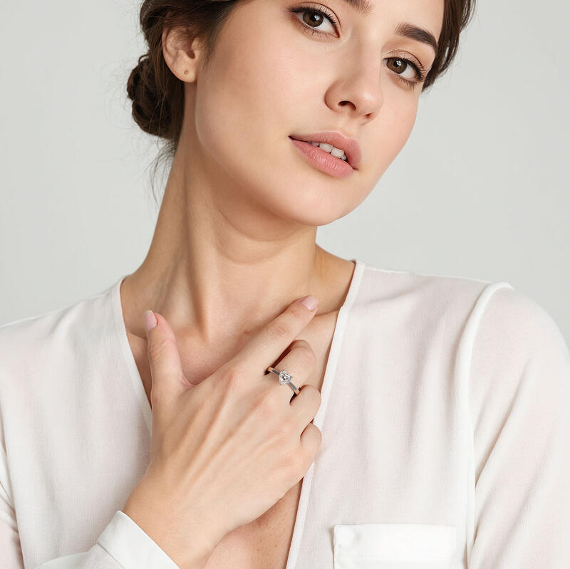 "Mein ganzes Sein" 0,5ct Herz-Schliff Solitärring