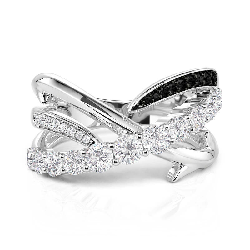 Jeulia Anillo Infinito Bicolor de Espinas Entrelazadas en Plata Esterlina