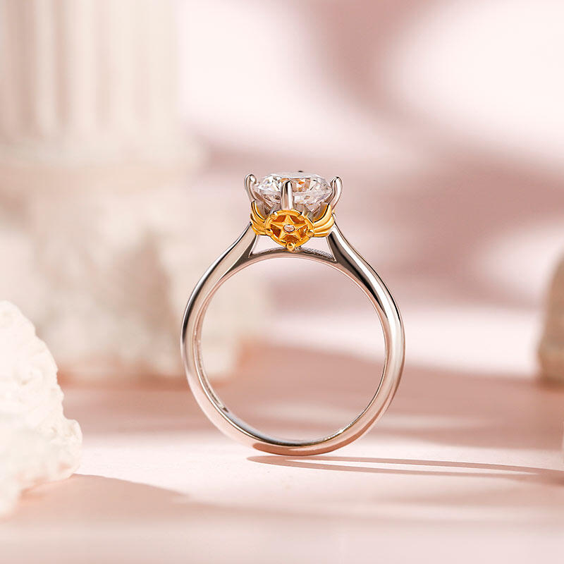 Jeulia Bague de Fiançailles en Argent Sterling Coupe Ronde