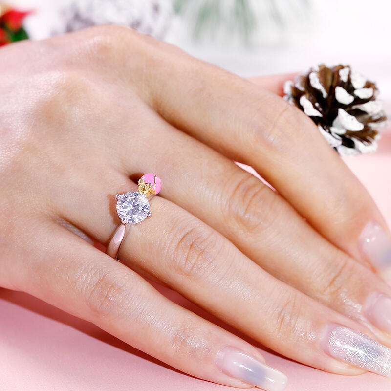 Jeulia Hug Me "at My Own Pace" Two Tone Snail Sterling Silver Ring