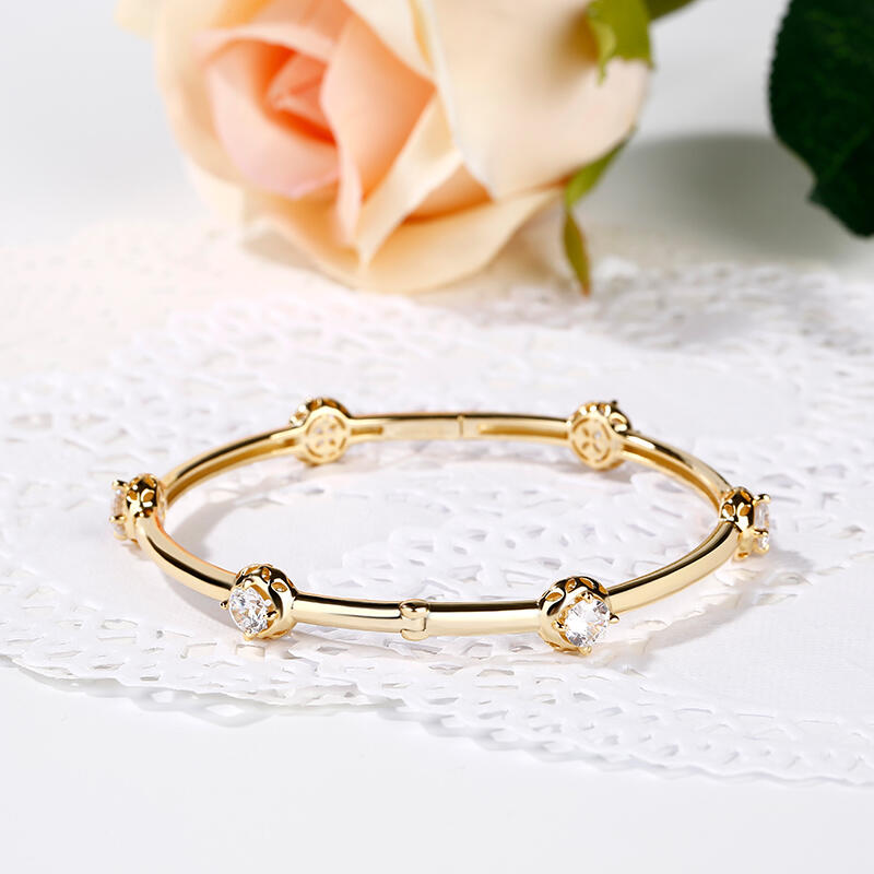 Jeulia スターリングシルバー ソリティア バングル