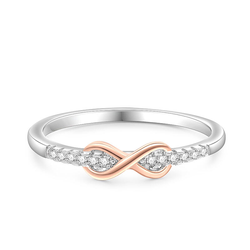 Jeulia Anillo de Compromiso con Nudo Infinito de Plata de Ley