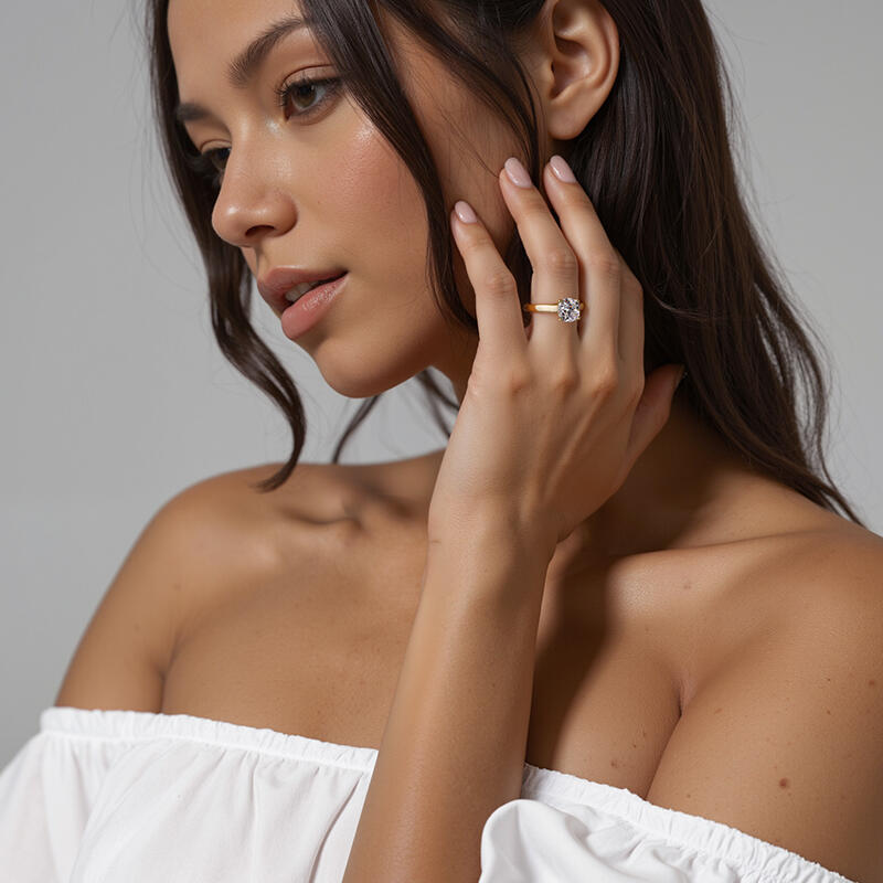 "Liebesgeschichte" 2ct Kissenschliff Solitär-Verlobungsring