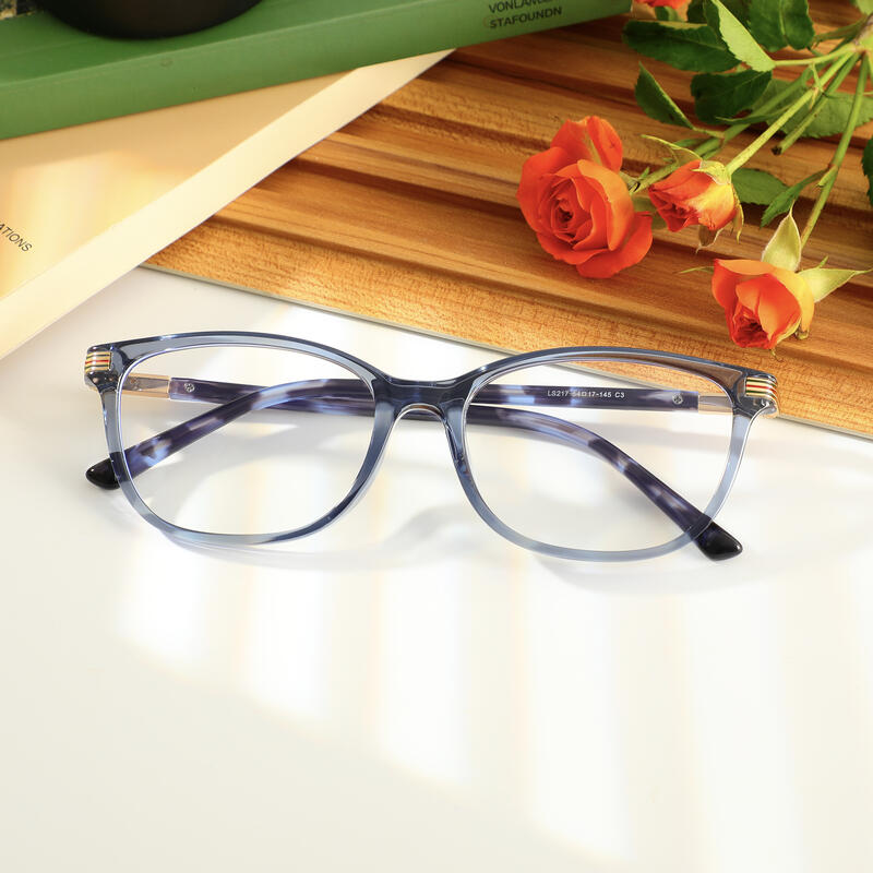 Dickens Rechteckige Blaue Brille