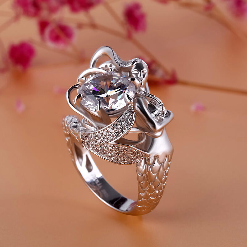 Jeulia ビッグセンターストーン マーメイドリング