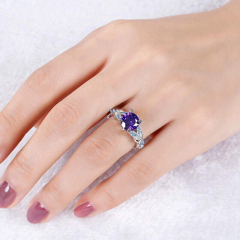 Anillo De Mariposa De Talla Redonda En Plata De Ley