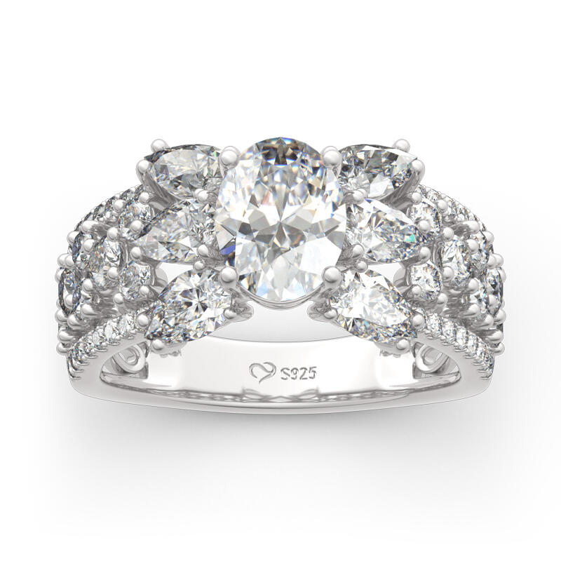 Jeulia Vintage Oval Cut Sterling Silver Ring