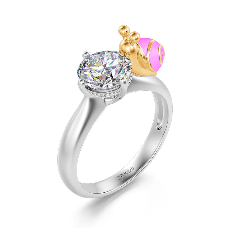 Jeulia Hug Me "at My Own Pace" Two Tone Snail Sterling Silver Ring