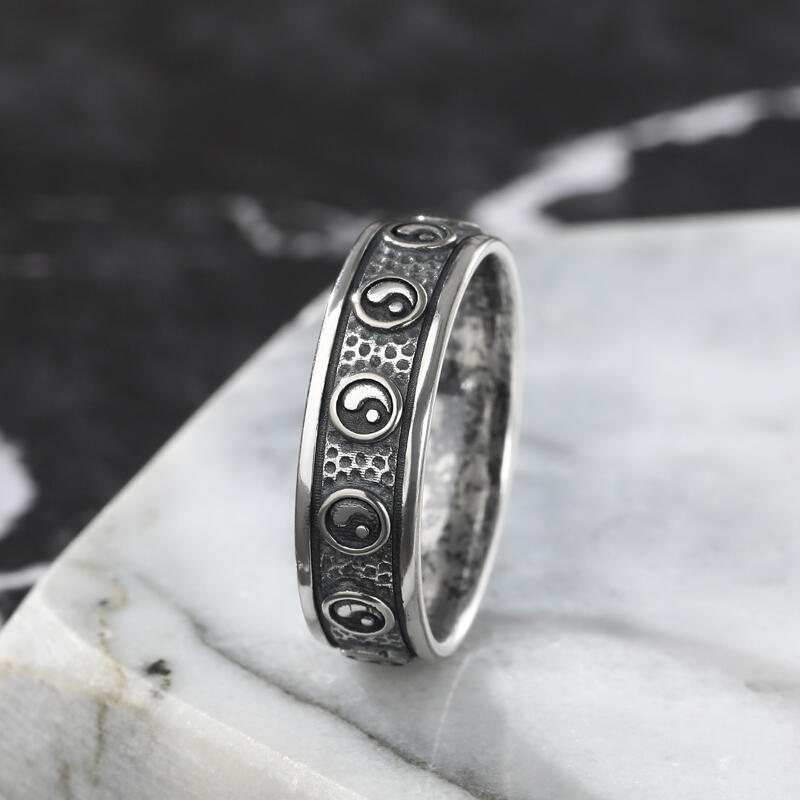 Jeulia "Tai Chi & Balance Meditation" Sterling Silver Band