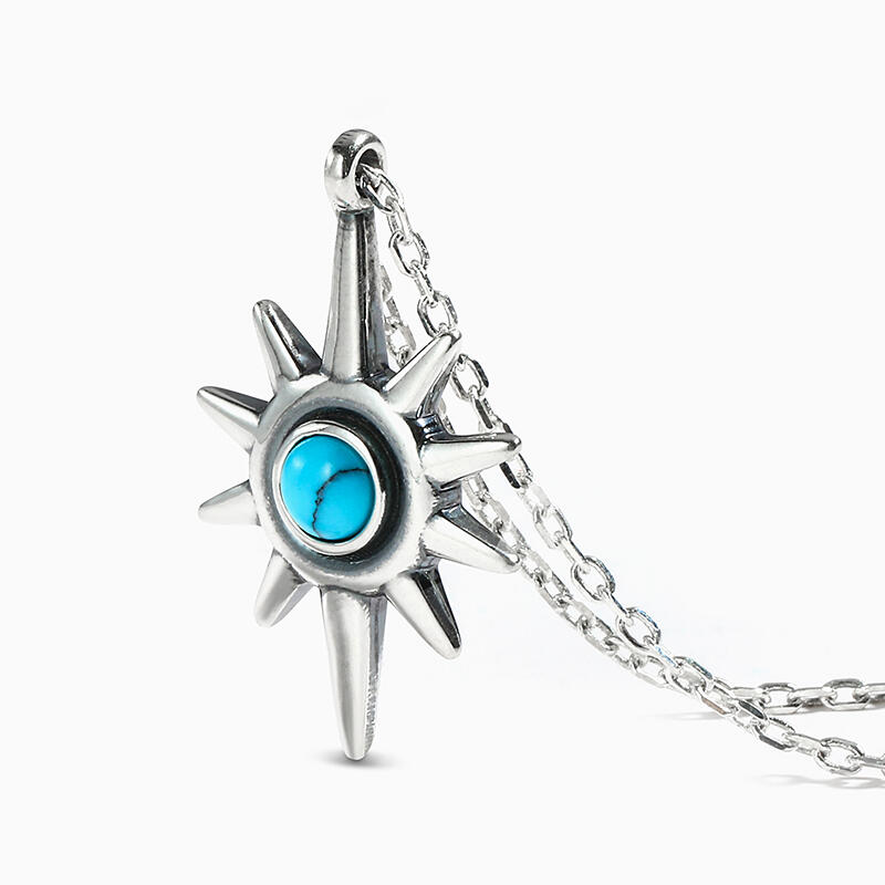 Jeulia "Star" Turquoise Sterling Silver Necklace